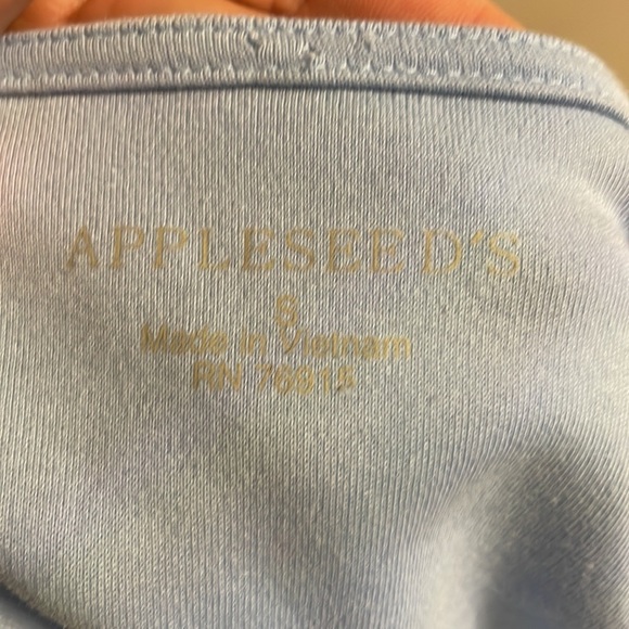 Appleseed’s cotton stretch cross over top / 3/4 sleeve fitted light blue size SM - Picture 7 of 12